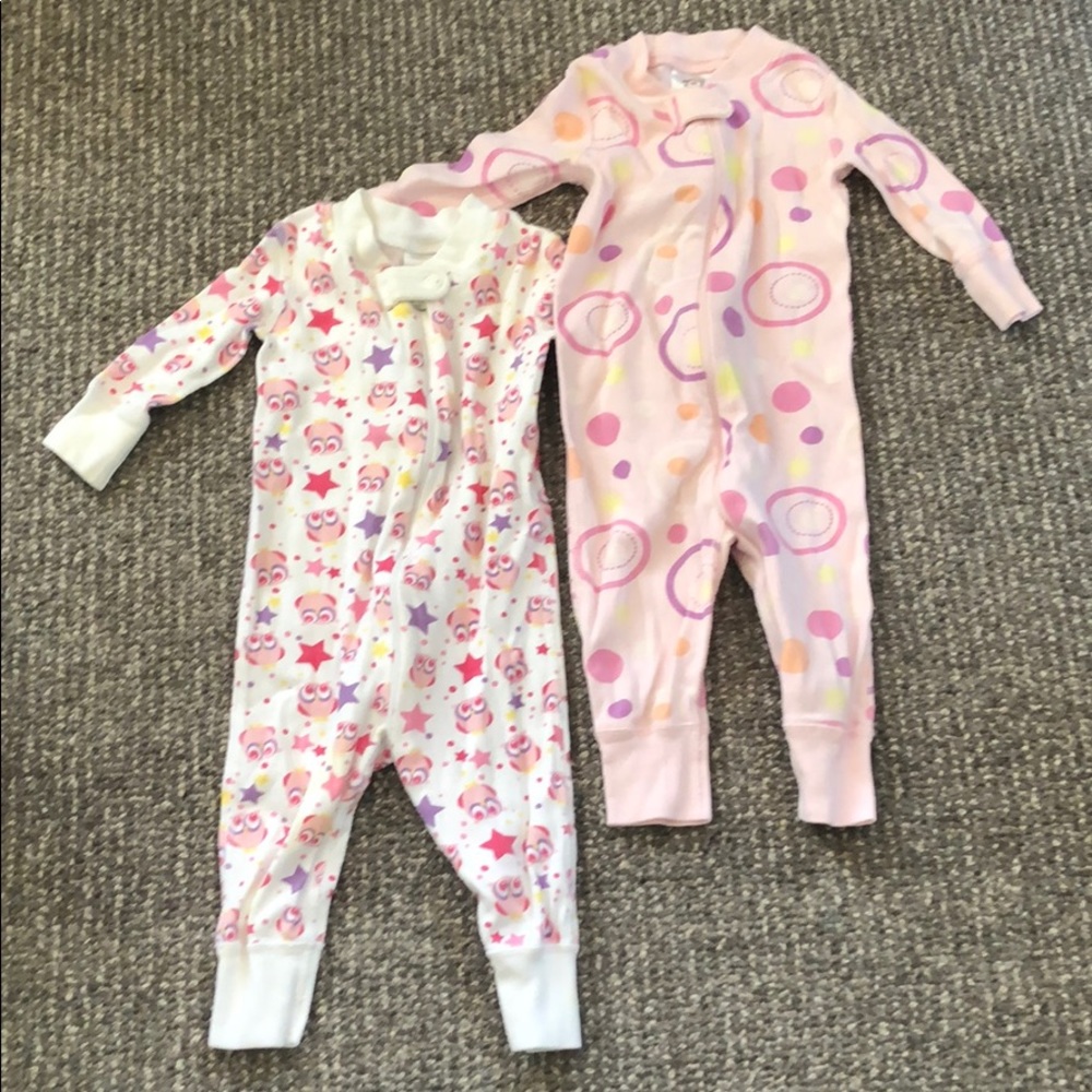 Hanna Andersson Pink and White Patterned Sleepers Pajama Set